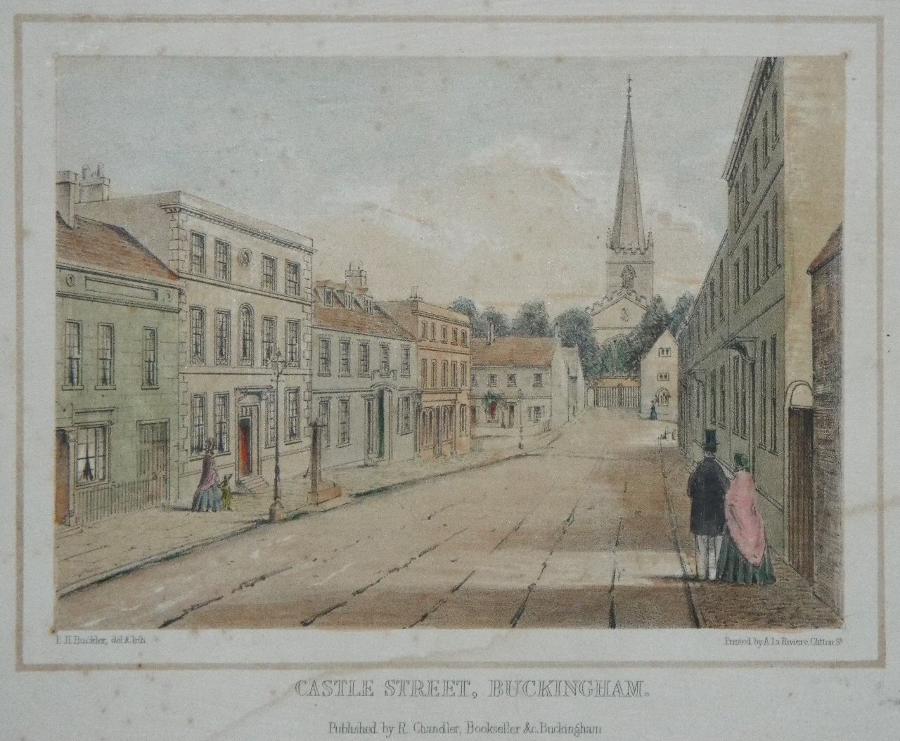 Lithograph - Castle Street, Buckingham. - Buckler